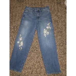 Old Navy OG Loose Embroidered Carpenter Jeans Womens 8 (32x30) Medium Blue Denim